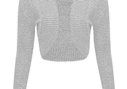 Silver Cropped lurex cardigan 